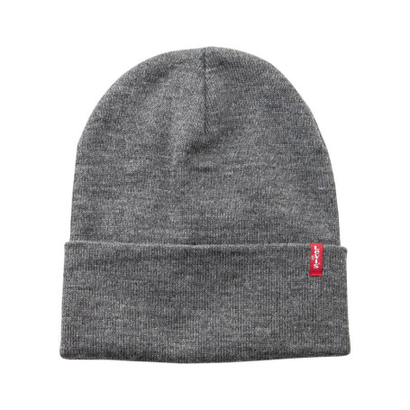 Bonnet gris uni avec large revers et logo...