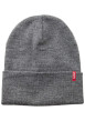 Thumbnail Bonnet gris uni avec large revers et logo contrasté de la marque