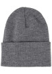 Thumbnail Bonnet gris uni avec large revers et logo contrasté de la marque - Image 2