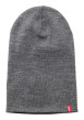 Thumbnail Bonnet gris uni avec large revers et logo contrasté de la marque - Image 4
