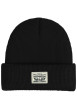 Thumbnail Bonnet en coton noir uni avec large revers et logo de la marque à l'avant