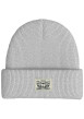 Thumbnail Bonnet en coton gris uni avec large revers et logo de la marque à l'avant