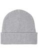 Thumbnail Bonnet en coton gris uni avec large revers et logo de la marque à l'avant - Image 2