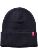 Thumbnail Bonnet marine uni avec large revers et étiquette de la marque