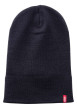 Thumbnail Bonnet marine uni avec large revers et étiquette de la marque - Image 3