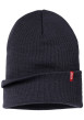 Thumbnail Bonnet marine uni avec large revers et étiquette de la marque - Image 4