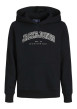 Thumbnail Sweat noir uni avec une coupe droite un col à capuche et des manches longues