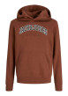 Thumbnail Sweat brique à manches longues uni avec un col à capuche et une coupe droite