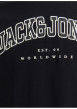 Thumbnail T-shirt manches longues en coton noir uni avec une coupe droite et un col rond - Image 2