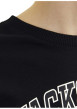 Thumbnail T-shirt manches longues en coton noir uni avec une coupe droite et un col rond - Image 6