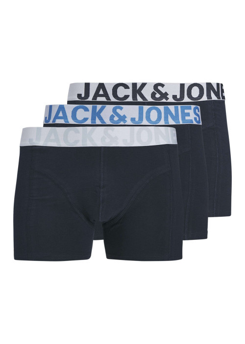 Lot de 3 boxers classiques en coton mélangé marine unis avec une coupe fermée