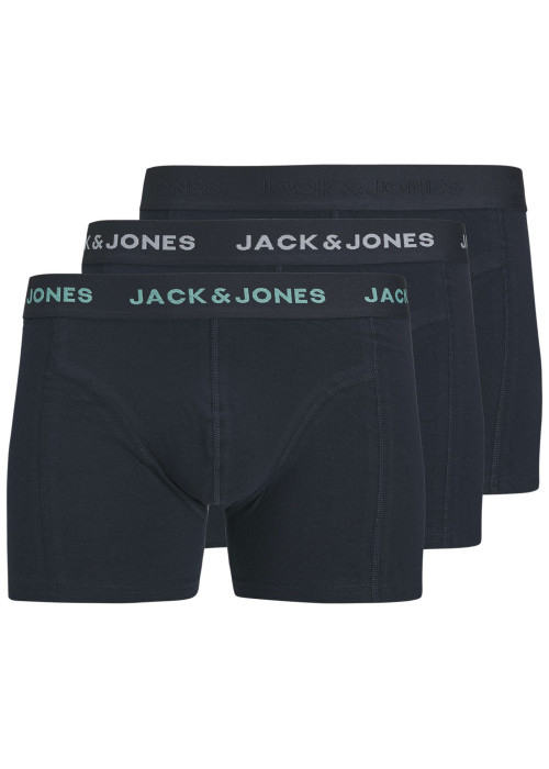 Lot de 3 boxers classiques en coton mélangé marine unis à coupe fermée