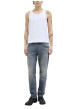 Thumbnail Jean Jjimike Jjoriginal Sbd 556 Noos en coton bleu uni avec une coupe droite - Image 3