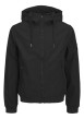 Thumbnail Blouson à manches longues noir uni avec une coupe droite et un col à capuche