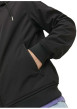 Thumbnail Blouson à manches longues noir uni avec une coupe droite et un col à capuche - Image 6