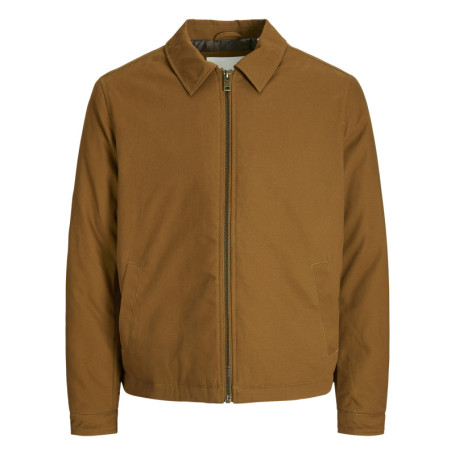 Blouson en coton camel uni avec une coupe...