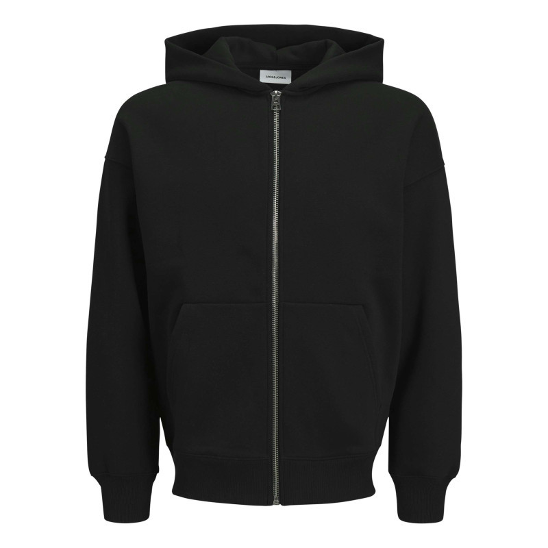 Jack & Jones - Sweat Zippé Noir Uni Avec Une Coupe Droite Et Un Col à Capuche - Noir Jack & Jones - Sweat Zippé Noir Uni Avec Une Coupe Droite Et Un Col à Capuche - Noir