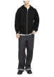 Thumbnail Sweat zippé noir uni avec une coupe droite et un col à capuche - Image 2