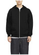 Thumbnail Sweat zippé noir uni avec une coupe droite et un col à capuche - Image 3