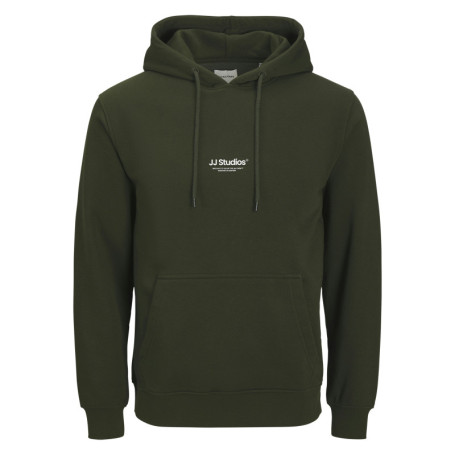 Sweat vert uni avec une coupe droite un col à...