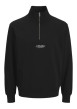 Thumbnail Sweat à manches longues noir uni avec un col camionneur et une coupe droite