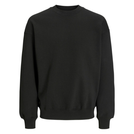 Sweat noir uni avec une coupe droite un col...