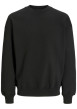 Thumbnail Sweat noir uni avec une coupe droite un col rond et des manches longues
