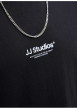Thumbnail T-shirt en coton noir uni avec une coupe droite et un col rond - Image 2