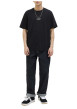 Thumbnail T-shirt en coton noir uni avec une coupe droite et un col rond - Image 3