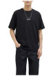 Thumbnail T-shirt en coton noir uni avec une coupe droite et un col rond - Image 4