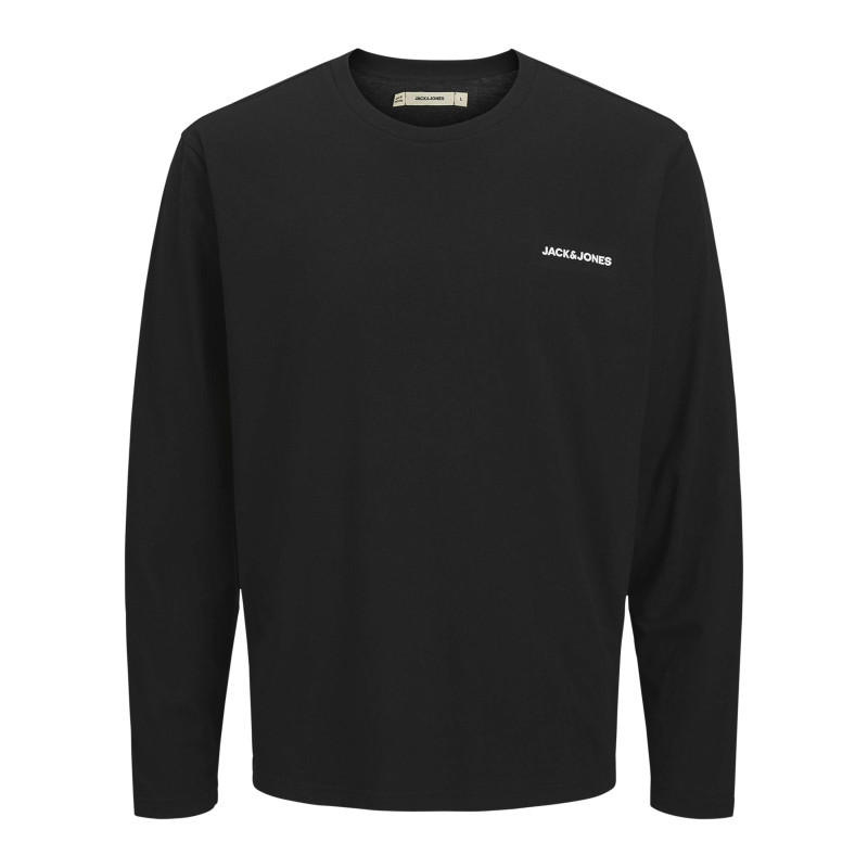 Jack & Jones - Pyjama Long En Coton Noir Uni Avec Une Coupe Fermée Et Un Col Rond - Noir Jack & Jones - Pyjama Long En Coton Noir Uni Avec Une Coupe Fermée Et Un Col Rond - Noir