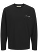 Thumbnail Pyjama Long en coton noir uni avec une coupe fermée et un col rond