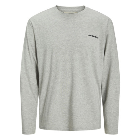 Pyjama Long en coton gris uni avec un col rond...