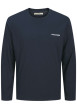 Thumbnail Pyjama Long en coton marine uni avec une coupe fermée avec un col rond
