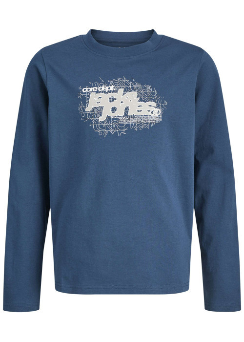 T-shirt en coton pétrole uni avec une coupe droite et un col rond