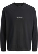 Thumbnail T-shirt en coton noir uni avec un col rond et une coupe droite