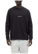 Thumbnail T-shirt en coton noir uni avec un col rond et une coupe droite - Image 3