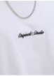 Thumbnail T-shirt à manches longues en coton blanc uni à coupe droite avec un col rond - Image 2
