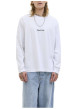 Thumbnail T-shirt à manches longues en coton blanc uni à coupe droite avec un col rond - Image 4