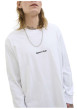Thumbnail T-shirt à manches longues en coton blanc uni à coupe droite avec un col rond - Image 5