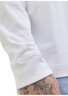 Thumbnail T-shirt à manches longues en coton blanc uni à coupe droite avec un col rond - Image 6