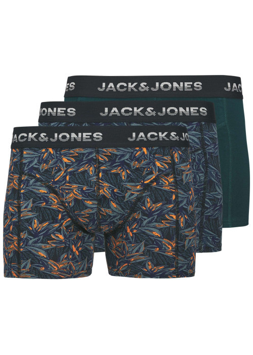 Lot de 3 boxers classiques en coton mélangé marine à motifs et coupe fermée