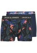 Thumbnail Lot de 2 boxers classiques en coton mélangé noir à coupe fermée avec des motifs