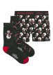Thumbnail Coffret boxers classiques en coton mélangé noir à motifs avec une coupe fermée