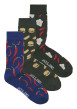 Thumbnail Lot de 3 paires de chaussettes hautes multicolores à motifs avec une coupe haute