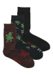 Thumbnail Lot de 3 paires de chaussettes hautes multicolores à motifs avec une coupe haute