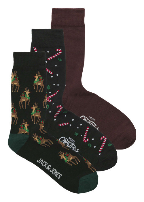 Lot de 3 paires de chaussettes hautes multicolores à motifs avec une coupe haute