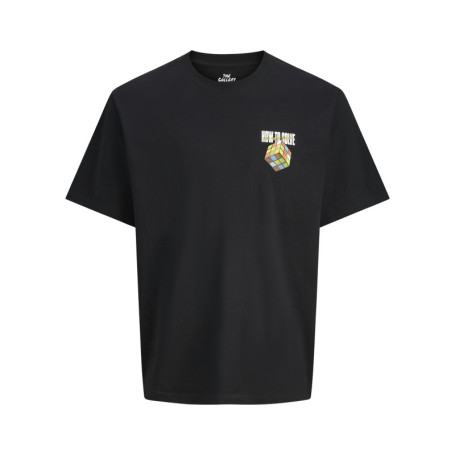 T-shirt noir avec des imprimés une coupe droite...