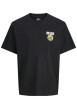 Thumbnail T-shirt noir avec des imprimés une coupe droite et un col rond