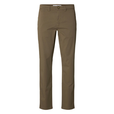 Pantalon Chino Miles en coton biologique brun...